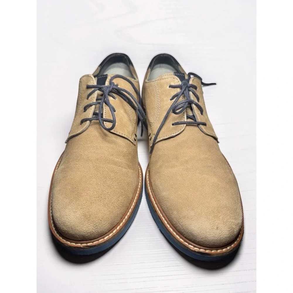 Aiden & Mason Men's Beige Suede Leather Oxford Lace Up Shoes Size 10 EUC